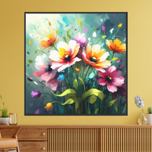 Arte de pared de ramo de flores