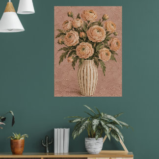 Arte de pared de ramo de rosa Vintage Blush | Romá