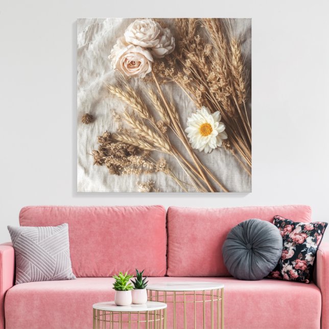 Arte de pared de ramo floral elegante (Insitu (Sala de estar))