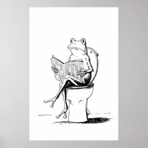 Arte de Pared de Rana Caprichosa, Negro y Blanco (