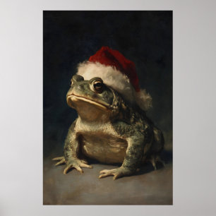 Arte de pared de rana de Navidad Impresión navideñ