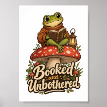 Arte de Pared de Rana Leyendo Libro Reservado y Si