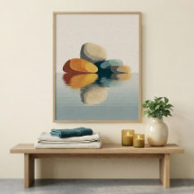 Arte de pared de reflexión de piedra abstracta par