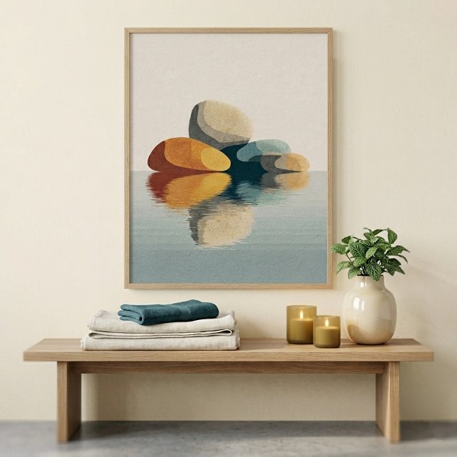 Arte de pared de reflexión de piedra abstracta par (Subido por el creador)