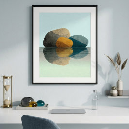 Arte de pared de reflexión de piedra para decoraci