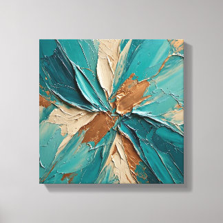 Arte de pared de remolino de bronce turquesa verde