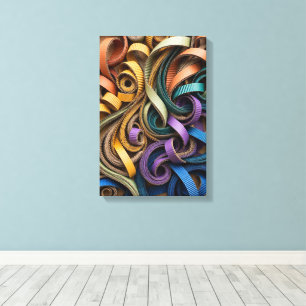 Arte de pared de remolinos de cartón 3D - Quilling