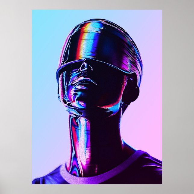 Arte de Pared de Retrato Cromado de Arcoíris Futur (Frente)