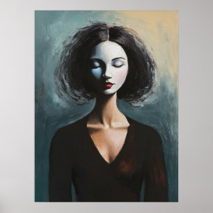 Arte de pared de retrato de mujer contemporánea