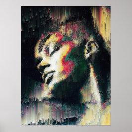 Arte de pared de retrato de mujer fractal geométri