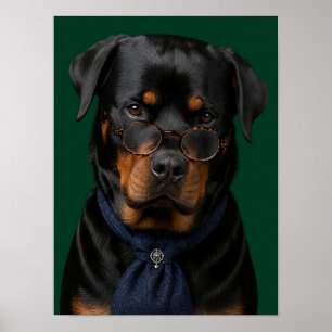 Arte de pared de Rottweiler — Profesor distinguido