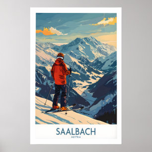 Arte de pared de Saalbach Impresión de esquí - Aus