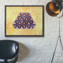 Arte de pared de semilla de vida en acuarela
