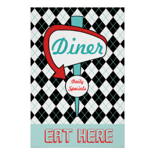Arte de pared de señal de restaurante retro