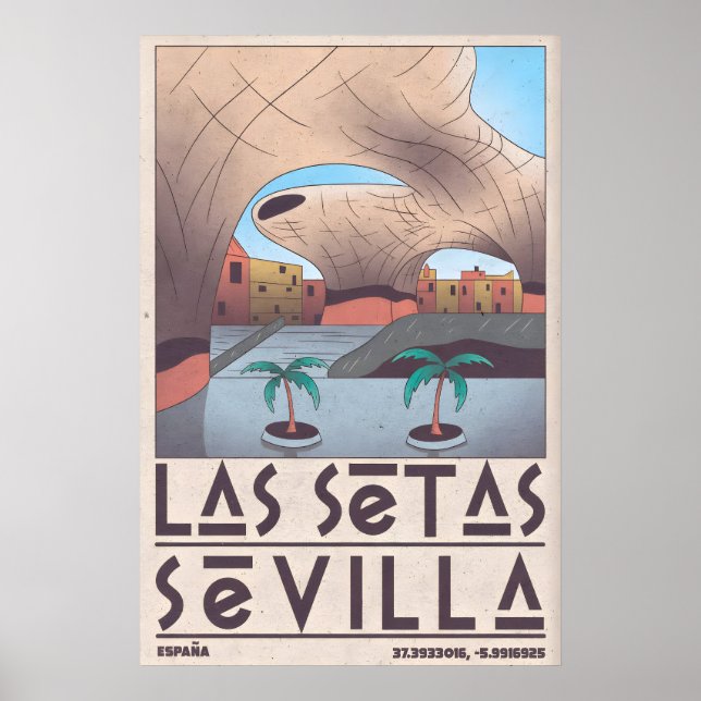 Arte de pared de Sevilla Arco de arenisca y palmer (Frente)