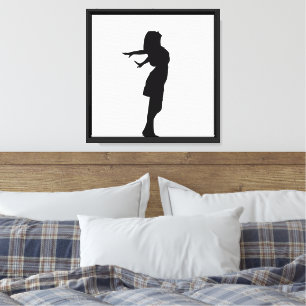 Arte de pared de silueta femenina minimalista