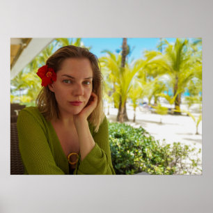 Arte de pared de spa tropical Mujer con cartel de 