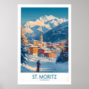 Arte de pared de St Moritz Póster de esquí 1