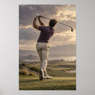 Arte de pared de swing de golf – Golf dramático