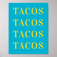 Arte de pared de Tacos, Póster para dormitorio, Ap