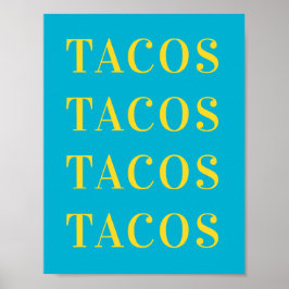Arte de pared de Tacos, Póster para dormitorio, Ap