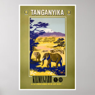 Arte de pared de Tanzania Monte Kilimanjaro Viajes