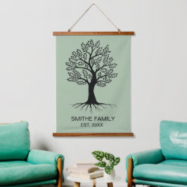 Arte de pared de tapices de árbol familiar clásico