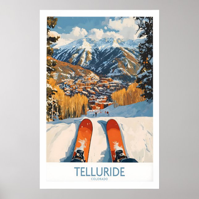Arte de Pared de Telluride Póster de Esquí 1 (Frente)