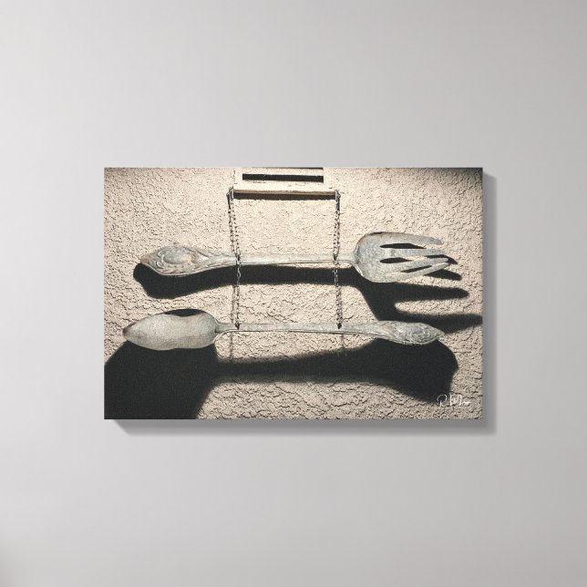 Arte de pared de tenedor y cuchara (Anverso)