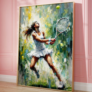 Arte de pared de tenis estético de deportes atléti