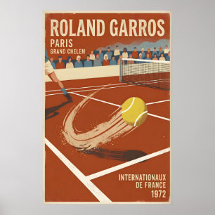 Arte de pared de tenis Roland Garros972 - Beige Na