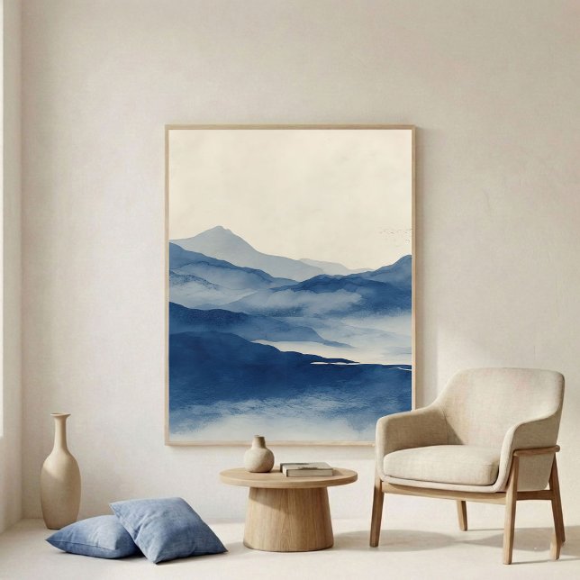 Arte de pared de terreno índigo abstracto (Subido por el creador)