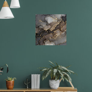 Arte de pared de textura de mármol abstracto gris