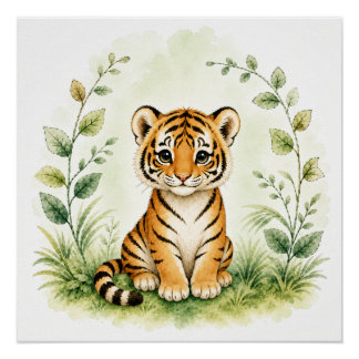 Arte de pared de tigre de vida silvestre Póster de