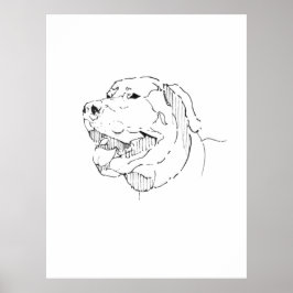 Arte de pared de tinta de Labrador Retriever minim