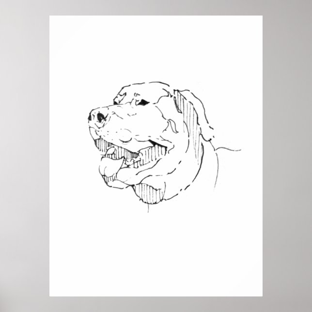 Arte de pared de tinta de Labrador Retriever minim (Frente)
