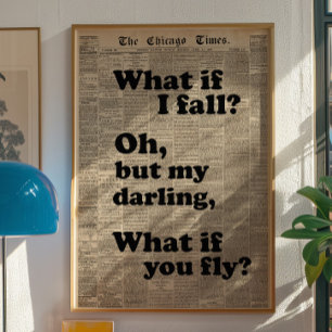Arte de pared de tipografía de periódico vintage