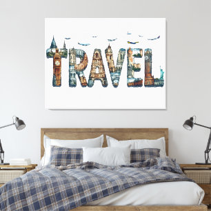 Arte de pared de tipografía de viaje
