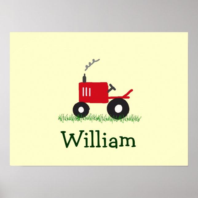 Arte de pared de tractores personalizado: tractor  (Frente)