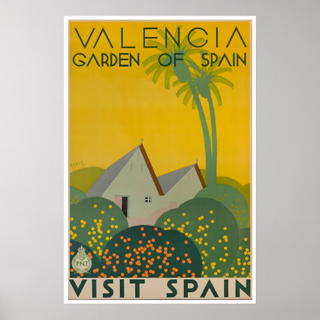 Arte de pared de Valencia España Póster de viaje e (Frente)