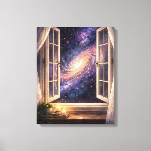 Arte de pared de ventana de galaxia (Anverso)