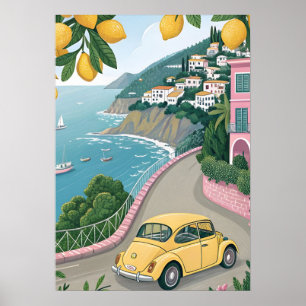 Arte de pared de verano italiano de la Costa de Am