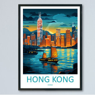 Arte de pared de viaje a Hong Kong Impresión de pa