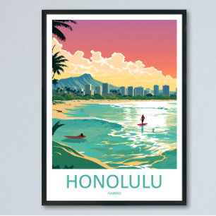 Arte de pared de viaje a Honolulu Arte de pared de