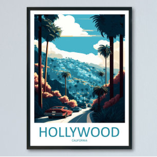 Arte de pared de viaje de Hollywood Pared de Holly