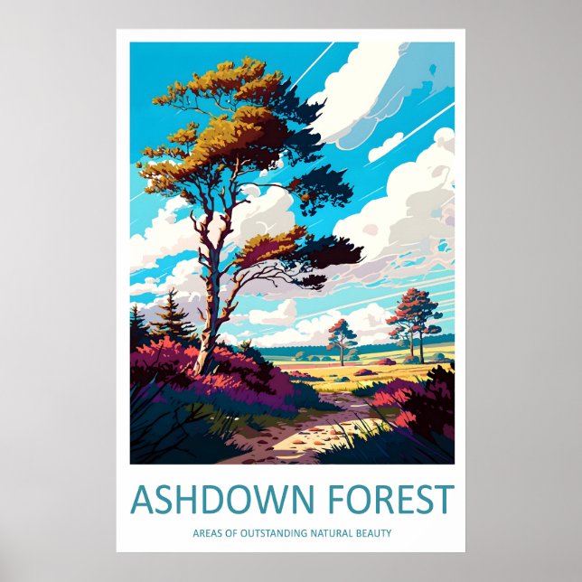 Arte de pared de viaje del bosque de Ashdown Impre (Frente)