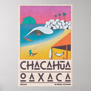 Arte de pared de viaje Escena de surf de Chacahua