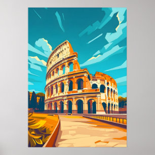 Arte de pared de viaje vintage Coliseo Roma Italia