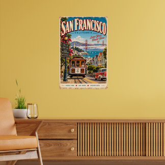 Arte de pared de viaje vintage San Francisco Calif