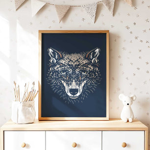 Arte de pared de vivero de lobo del bosque Decorac